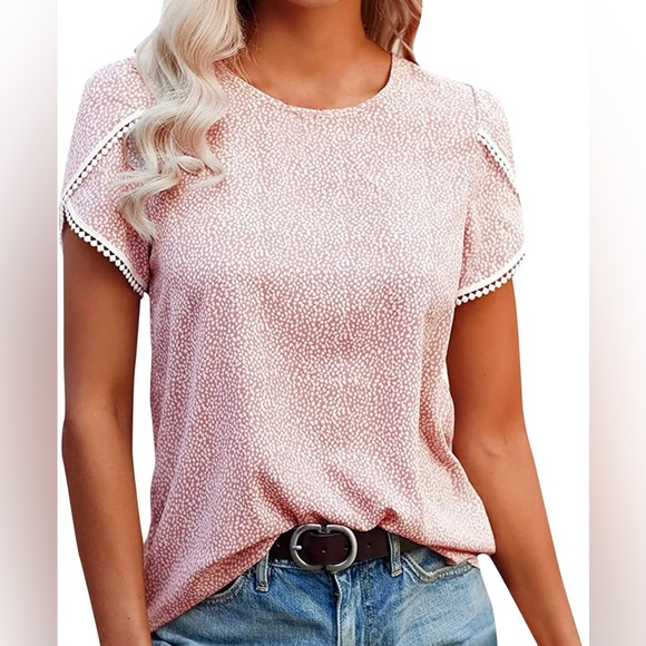 NWT pink Petal Short Sleeve CrewneckT Shirt large - Picture 2 of 3